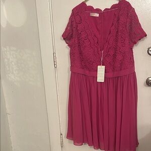 JJs House Fuchsia Lace Dress